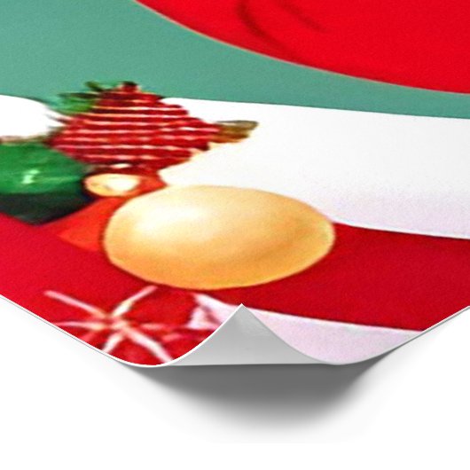 Der Weihnachtsmann hält ein Geschenk Poster (Ecke)