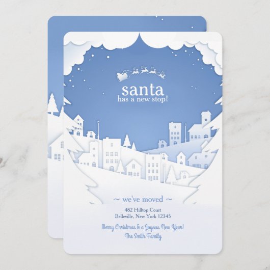 Der Weihnachtsmann hat eine neue Aufenthaltskarte Einladung (Vorne/Hinten)