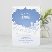 Der Weihnachtsmann hat eine neue Aufenthaltskarte Einladung (Stehend Vorderseite)