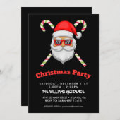 Der Weihnachtsmann hat eine Sonnenbrille Einladung (Vorne/Hinten)
