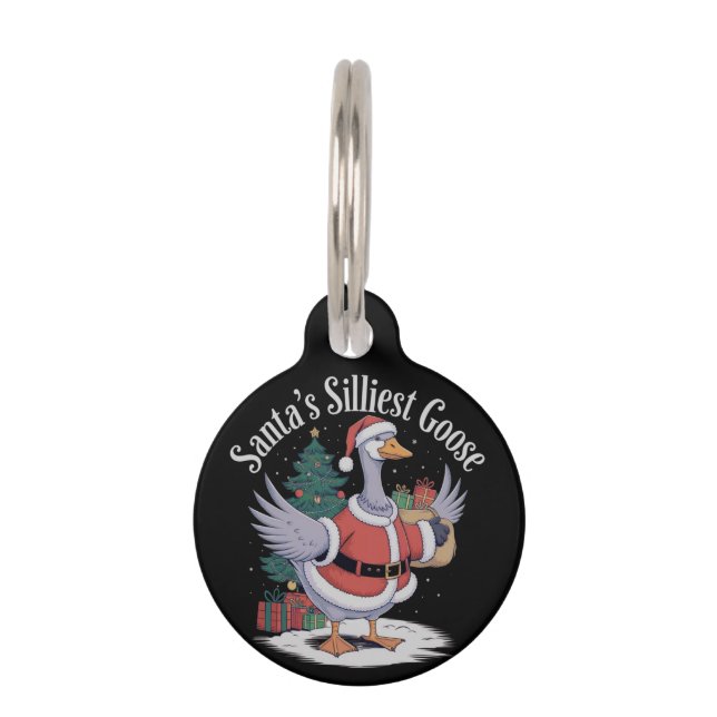 Der Weihnachtsmann hat eine zackige Weihnachtsgesc Haustiermarke (Vorderseite)