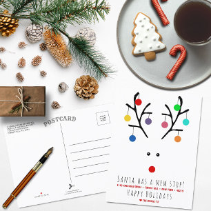 Der Weihnachtsmann hat einen neuen Halt! Moderner  Ankündigungspostkarte