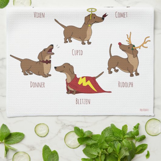 Der Weihnachtsmann hilft Weihnachtsteppich Geschirrtuch (Gefaltet)