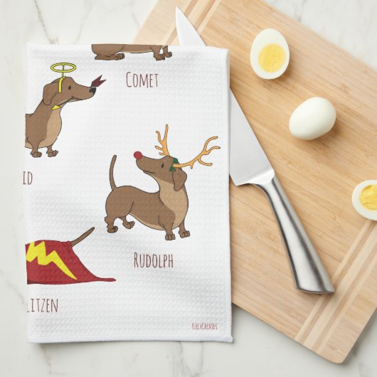 Der Weihnachtsmann hilft Weihnachtsteppich Geschirrtuch (Viertel Falte)