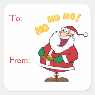 Der Weihnachtsmann Ho Ho Ho! Quadratischer Aufkleber