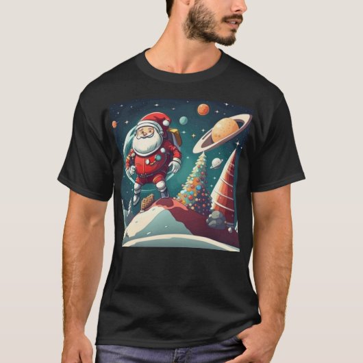Der Weihnachtsmann im All T-Shirt (Vorderseite)
