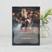 Der Weihnachtsmann im Eis Einladung (Stehend Vorderseite)