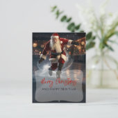 Der Weihnachtsmann im Eis Postkarte (Stehend Vorderseite)