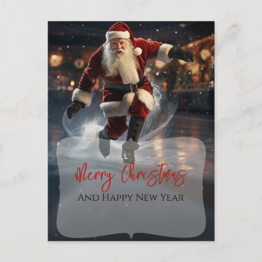 Der Weihnachtsmann im Eis Postkarte (Vorderseite)