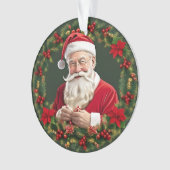 Der Weihnachtsmann im festlichen Kranz Ornament (Vorderseite)