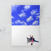 Der Weihnachtsmann im Flugzeug Feiertagskarte (Innenseite)