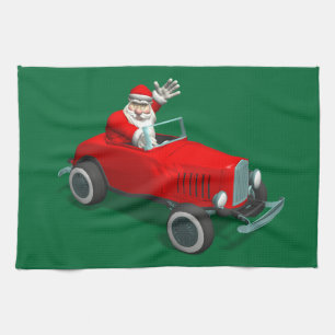 Der Weihnachtsmann im Frisierte Auto Handtuch