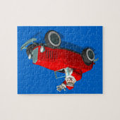 Der Weihnachtsmann im Frisierte Auto Puzzle (Horizontal)