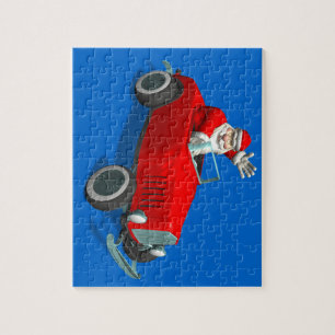 Der Weihnachtsmann im Frisierte Auto Puzzle