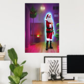 Der Weihnachtsmann im Haus | AI Art Poster (Heimbüro)