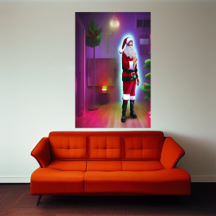 Der Weihnachtsmann im Haus   AI Art Poster