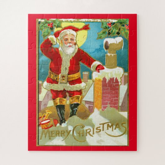 Der Weihnachtsmann im Kamin Puzzle (Vertikal)