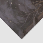 Der Weihnachtsmann im nächtlichen Wald mit Rentier Seidenpapier (Ausschnitt)