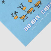 Der Weihnachtsmann im Schlitten mit Rentieren Seidenpapier (Ausschnitt)