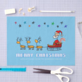 Der Weihnachtsmann im Schlitten mit Rentieren Seidenpapier (Handwerk)