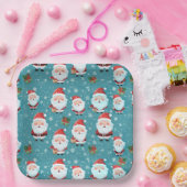 Der Weihnachtsmann im Schneeflocken Pappteller (Party)