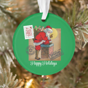 Der Weihnachtsmann im Schornstein Ornament
