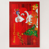 Der Weihnachtsmann im Schornstein Puzzle (Vertikal)