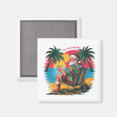 Der Weihnachtsmann im tropischen Paradies Magnet (Vorderseite/Rückseite)