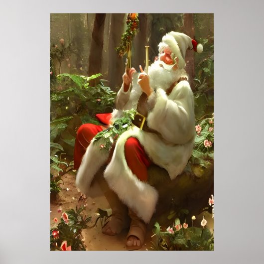 Der Weihnachtsmann im Wald | AI Art Poster (Vorne)