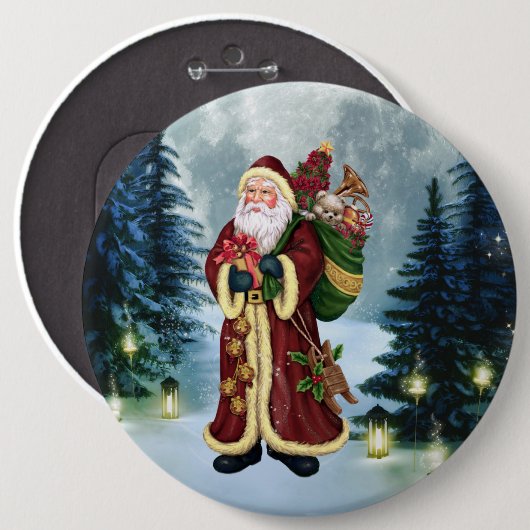 Der Weihnachtsmann im Wald Button (Vorne & Hinten)