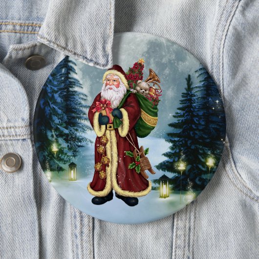 Der Weihnachtsmann im Wald Button (Beispiel)
