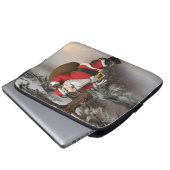 Der Weihnachtsmann im Wald Laptopschutzhülle (Vorne Knopf)
