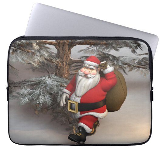 Der Weihnachtsmann im Wald Laptopschutzhülle (Vorderseite)