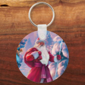 Der Weihnachtsmann im Wald Schlüsselanhänger (Vorderseite)