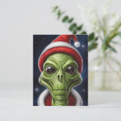 Der Weihnachtsmann im Weltraum Feiertagskarte (Stehend Vorderseite)