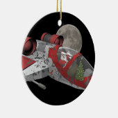 Der Weihnachtsmann im Weltraum Keramik Ornament (Rechts)