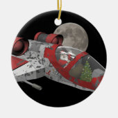Der Weihnachtsmann im Weltraum Keramik Ornament (Vorne)