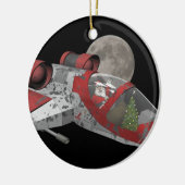 Der Weihnachtsmann im Weltraum Keramik Ornament (Links)
