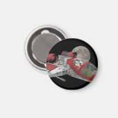 Der Weihnachtsmann im Weltraum Magnet (Vorderseite/Rückseite)