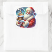 Der Weihnachtsmann im Winter zum Feiern Quadratischer Aufkleber (Tasche)