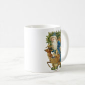 Der Weihnachtsmann in blauen Kostümtümen Kaffeetasse (VorderseiteRechts)