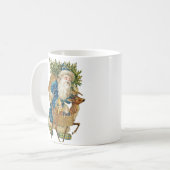 Der Weihnachtsmann in blauen Kostümtümen Kaffeetasse (Vorderseite Links)