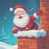 Der Weihnachtsmann in Chimney Aufkleber (Vorderseite)