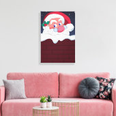 Der Weihnachtsmann in Chimney Leinwanddruck (Insitu (Wohnzimmer))