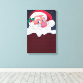Der Weihnachtsmann in Chimney Leinwanddruck (Insitu (Holzboden))