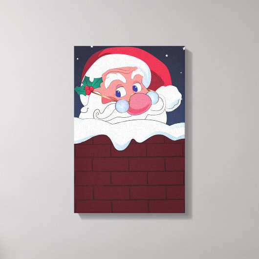 Der Weihnachtsmann in Chimney Leinwanddruck (Vorderseite)