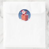 Der Weihnachtsmann in Chimney Runder Aufkleber (Tasche)
