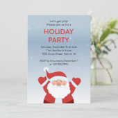 Der Weihnachtsmann in der Snow-Holiday-Party Einladung (Stehend Vorderseite)