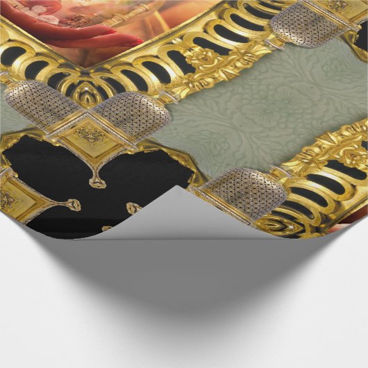 Der Weihnachtsmann in der Winternacht Geschenkpapier (Ecke)