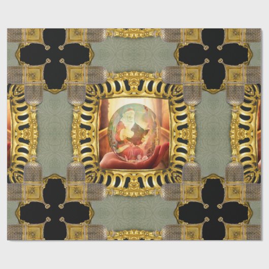 Der Weihnachtsmann in der Winternacht Geschenkpapier (Flach)